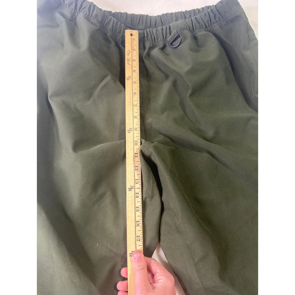 Olive Green Outdoor‎ Cargo Pants Elastic Waist Drawstring D-Ring Hiking Trousers